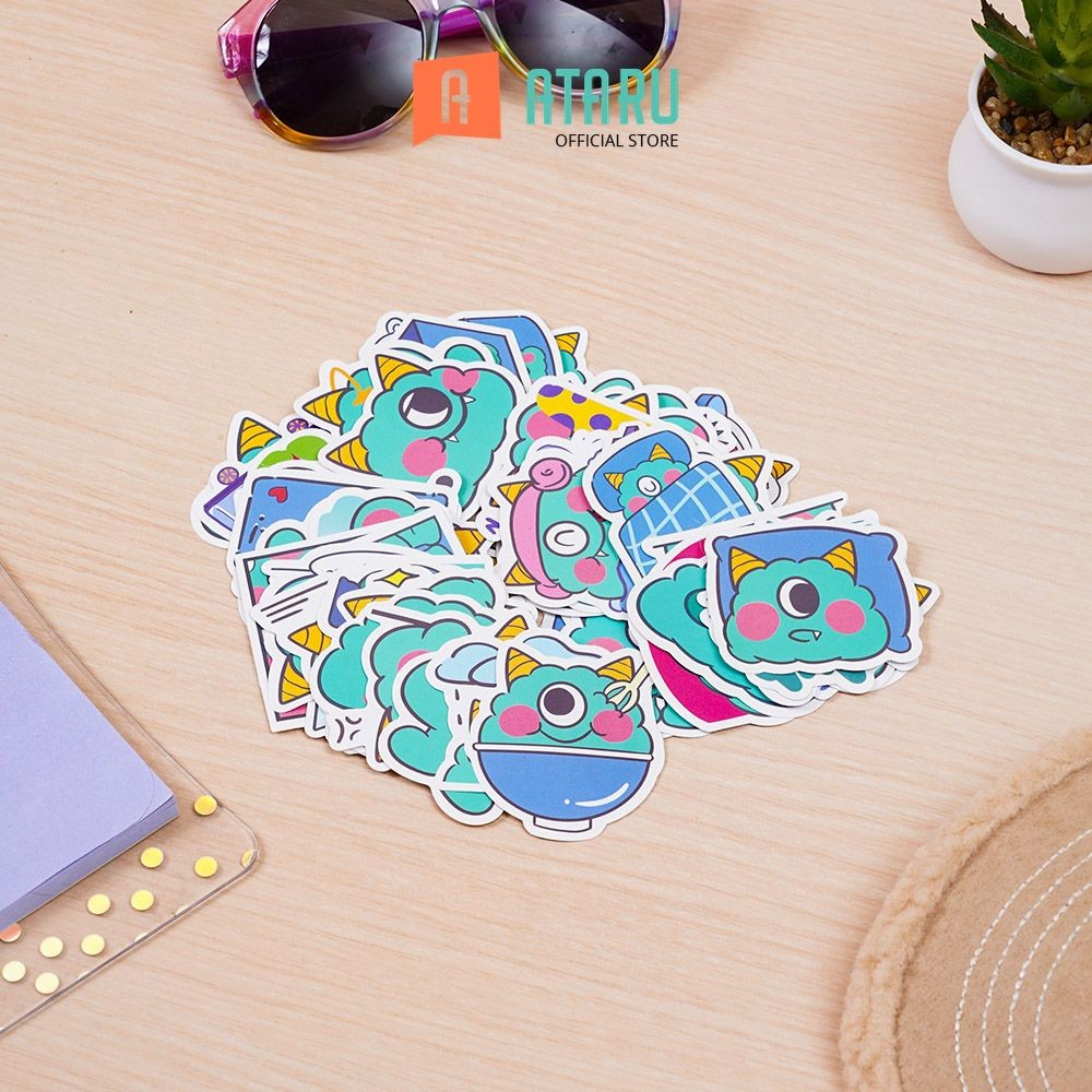 

Ataru Set 60 Pcs Stiker Monster Series - Hijau Stiker Dekoratif Lucu Cute Stickers Deco Sticker Pack Journal Book