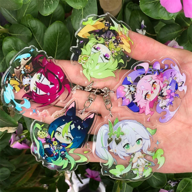 Genshin Impact Nahida Tighnari Kamisato Ayato Keyain Figure Badge Anime Game Cosplay Accessories