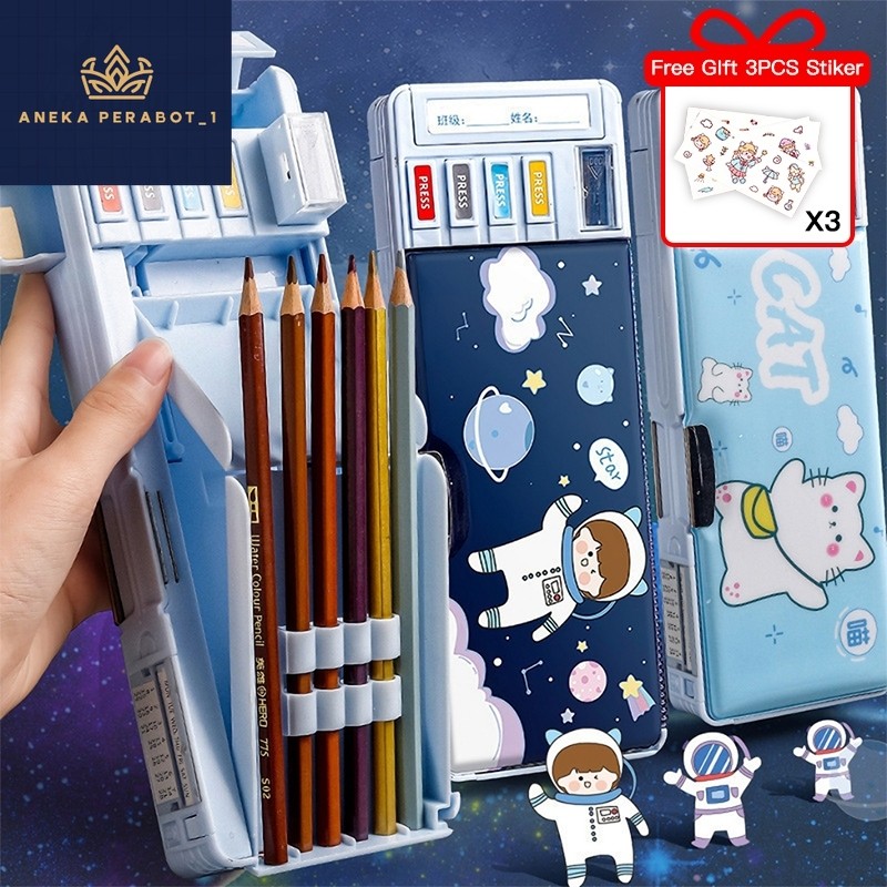 

MATOUGUI - Kotak Pensil/Tempat Pensil Bahan Plastik Multifungsi Untuk/Multifungsi Kotak Penyimpanan Alat Tulis