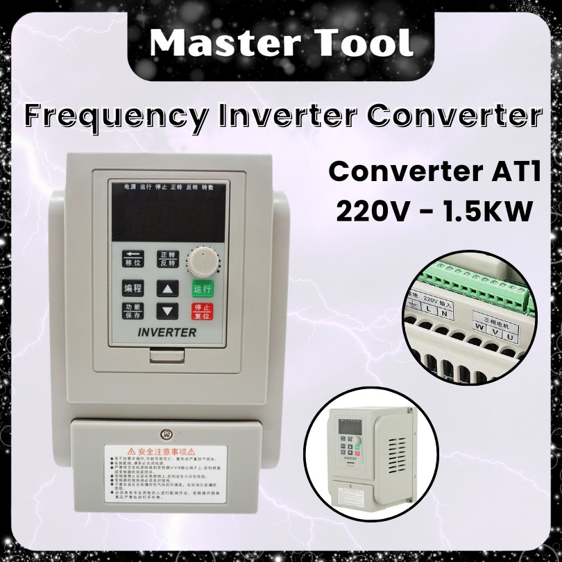 Master Tool ⭐Garansi 1 Tahun⭐ Frequency Inverter Converter - 220V 1.5KW ( Inverter AT1 - Versi bahas