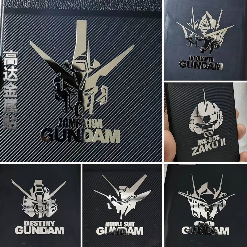 

Mobile Suit Gundam Silver Plated Mirror Metal Sticker Computer Case Decorative Sticker Model Box Decorative Sticker
