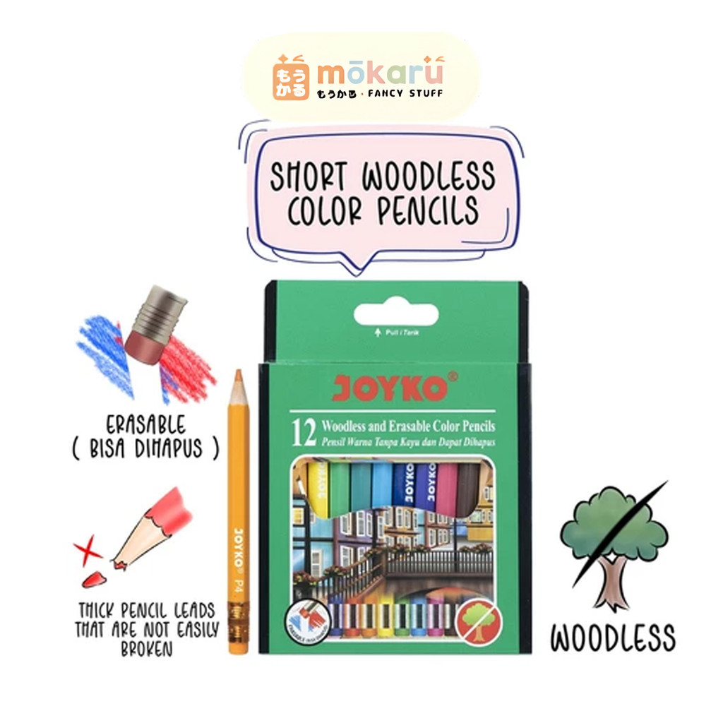 

Joyko Color Pencil Pensil Warna CP-120 / Kecil Pendek (Tanpa Kayu) Murah Berkualitas