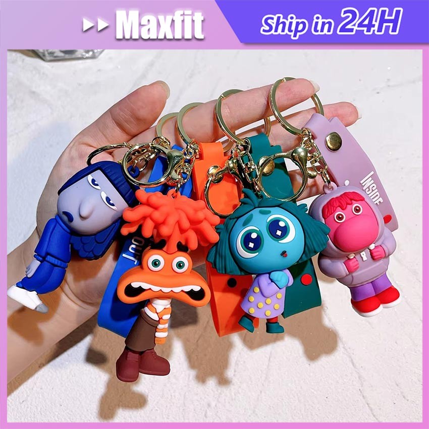 Gantungan Kunci Inside Out Lucu Silikon 3D / Keychain Emo / Gantungan Kunci Element Emoticon / Gantu