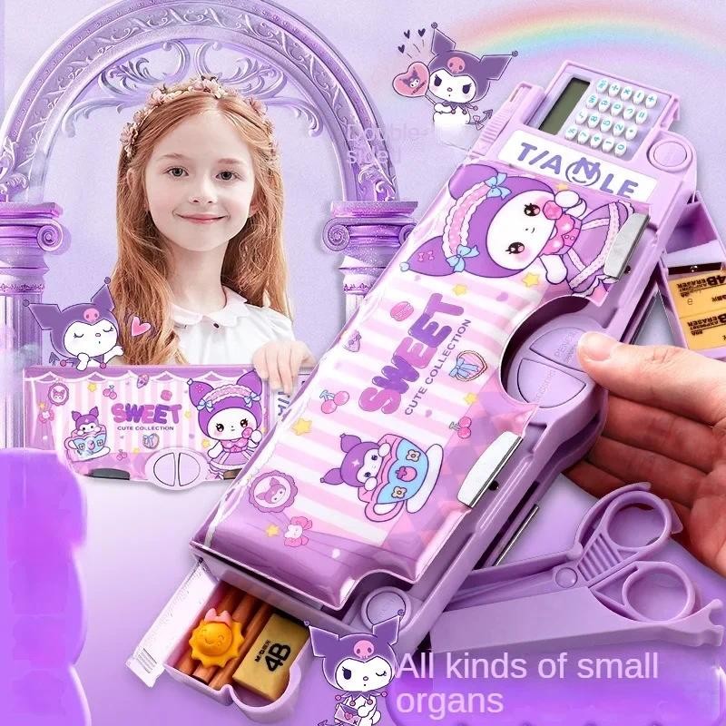 

Creative Multi-functional Stationery Box with Calculator New Internet Famous Pen Case Large Capacity Simple Bag Storage