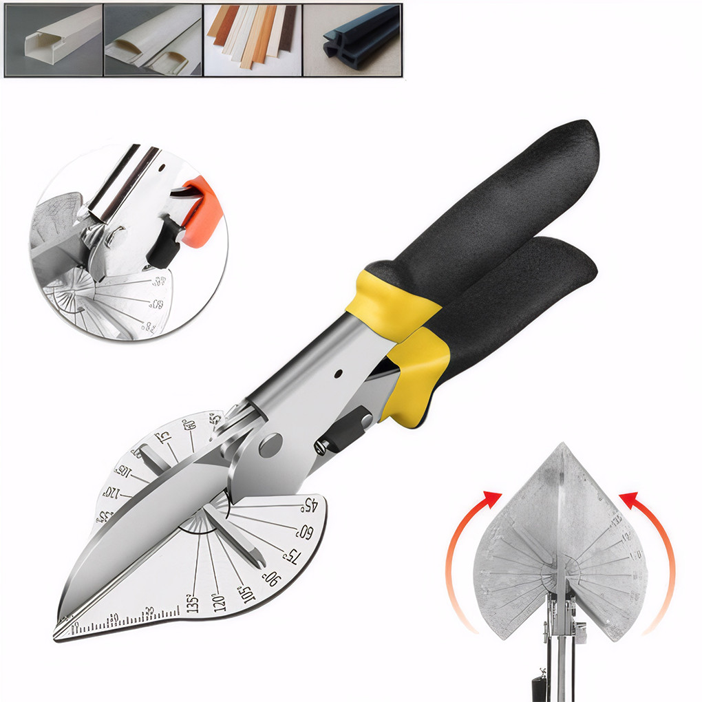 

Multifunctional Miter Shear Cutter Adjustable At 45 To 135 Degree Hand Tools for Cutting Soft Wood, Plastic Projects with Blades