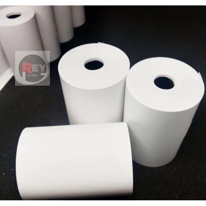 kertas stiker label thermal uk 57 x 40 mm panjang ±10 meter per 1 roll