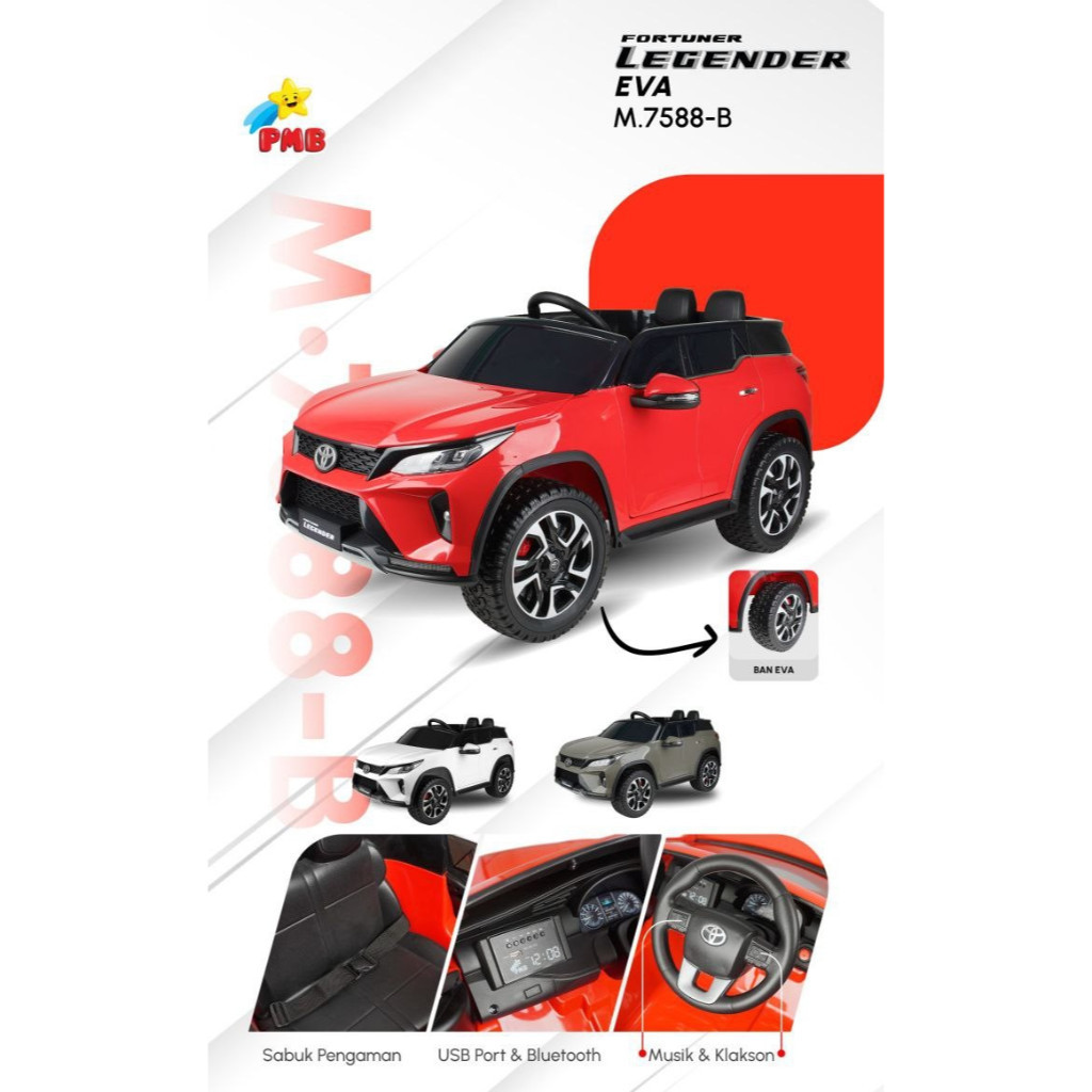 MOBIL AKI ANAK PMB 7588B FORTUNER LEGENDER 12V BAN EVA/KARET