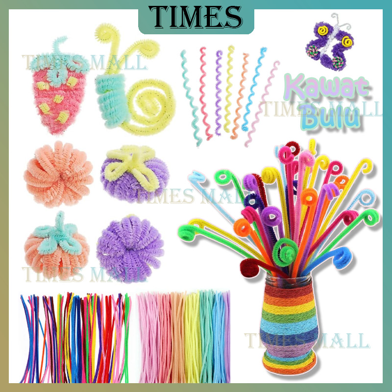 

(100Pcs) Kawat Bulu / Kawat Bulu Mercy Warna Warni Isi 100 Pcs /Twist Stick/Pipe Cleaner