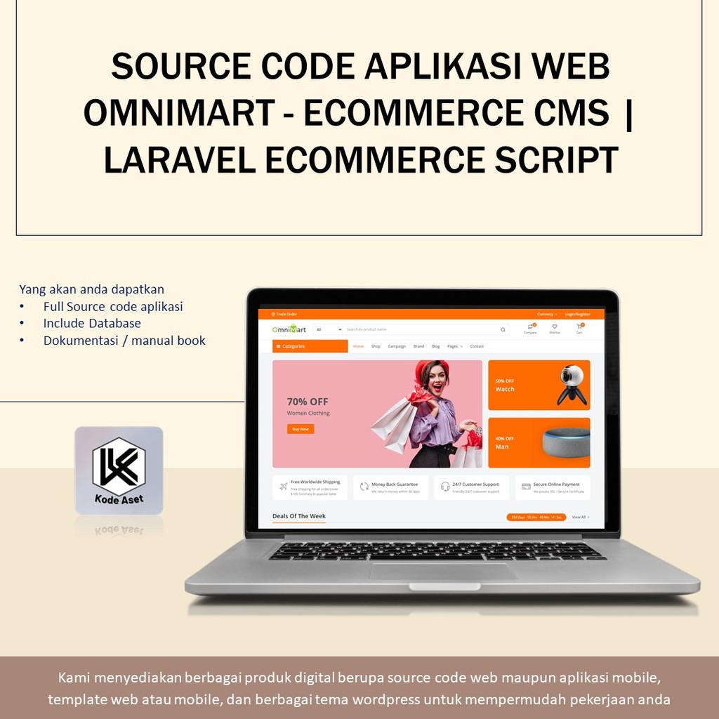 SOURCE CODE APLIKASI WEB OMNIMART - ECOMMERCE CMS | LARAVEL ECOMMERCE SCRIPT