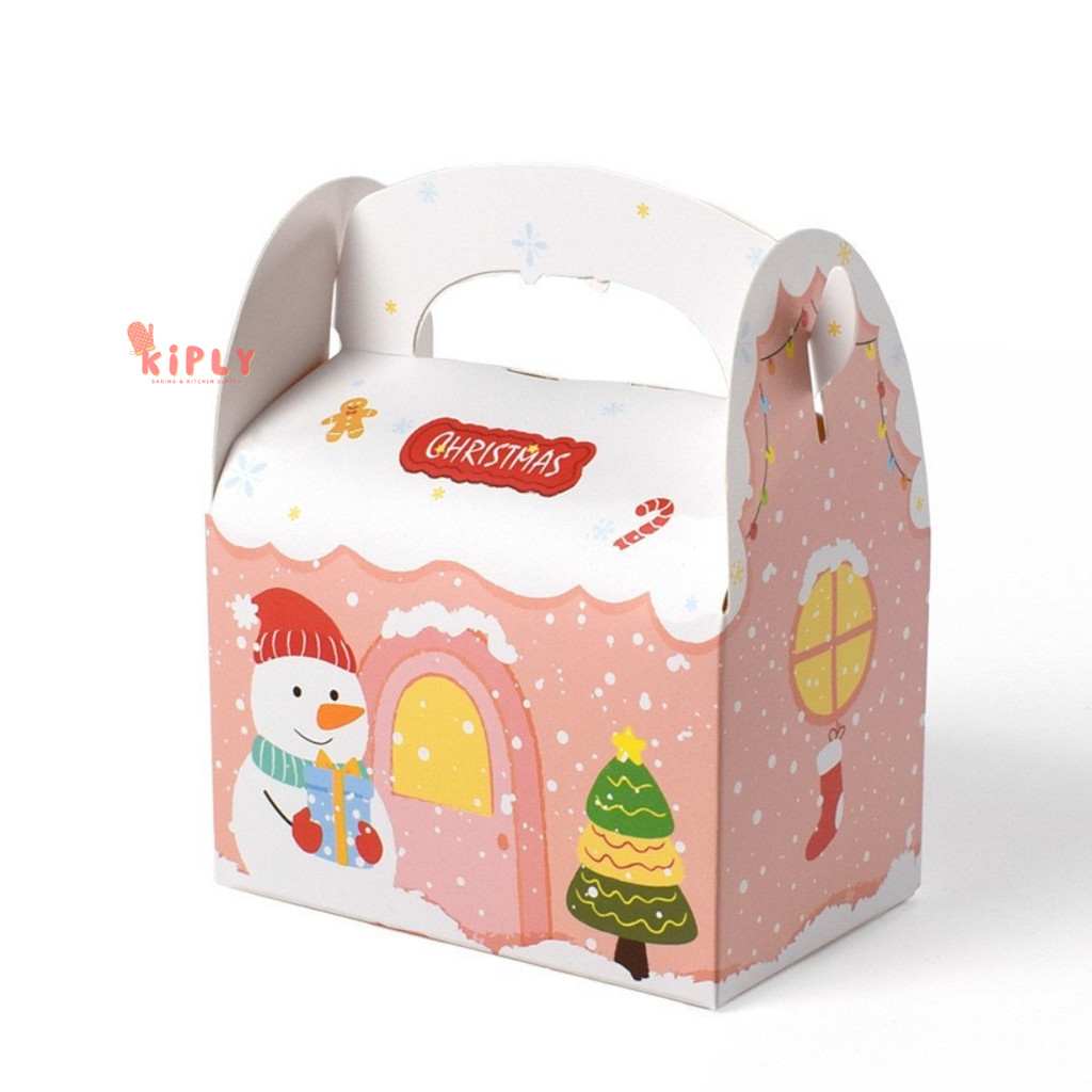 

Handle Box Bentuk Rumah Merry Christmas/Box Natal Dekorasi kue/Gift Hampers Merry Christmas