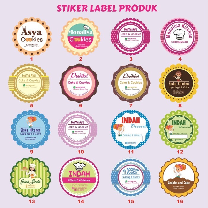 

CETAK STIKER LABEL MAKANAN/KUE/MINUMAN/KUKER - 4 x 4 cm