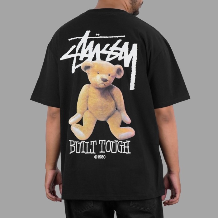 Kaos Oversize STUSSY Built Tough Black Tshirt - ORI - M