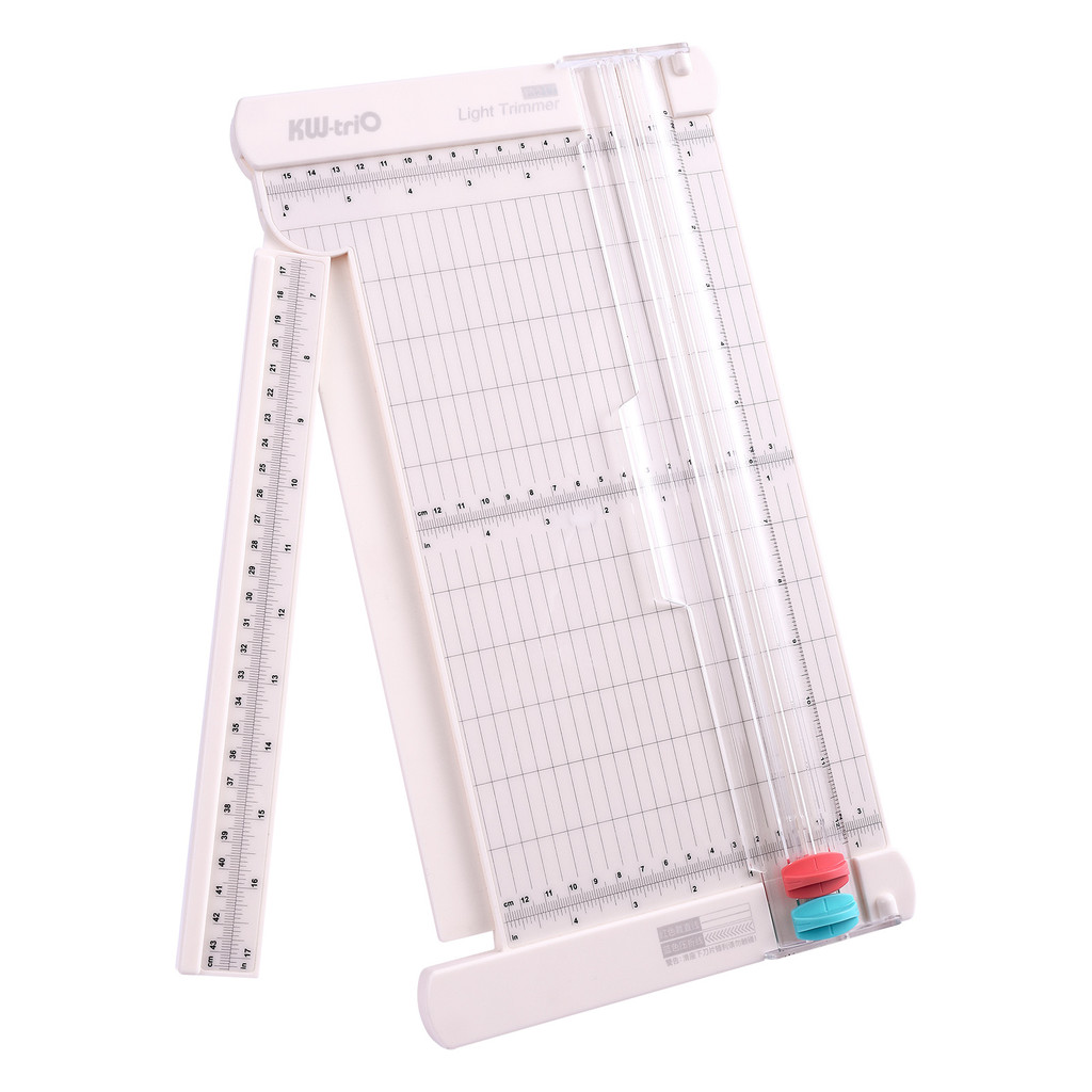 

KW-trio Portable Paper Cutter 320mm Cutting Length Desktop Craft Paper Trimmer with Straight Edge Fold Line Cutter for Paper