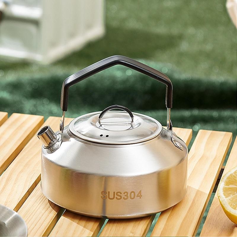 1L/1.5L Camping Water Kettle Outdoor Coffee Kettle Tableware Picnic Set Supplies Durable Camping Tea