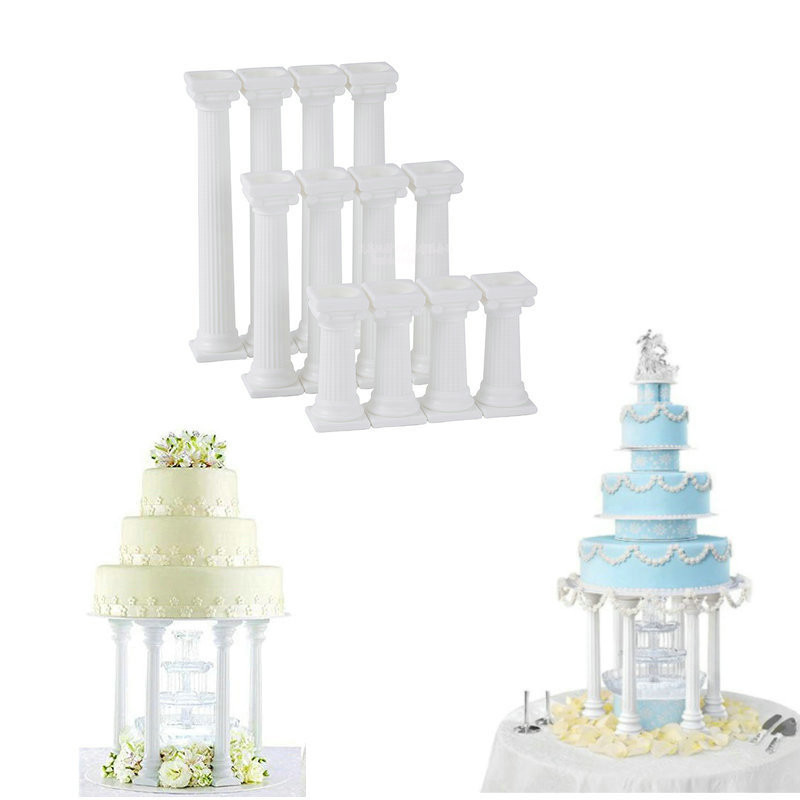 

4Pcs/Set Multi-layered Cake Mold Roman Column Shape Cake Support Stand Decorate Pillars Wedding Cake Mould Pastry Baking Tools