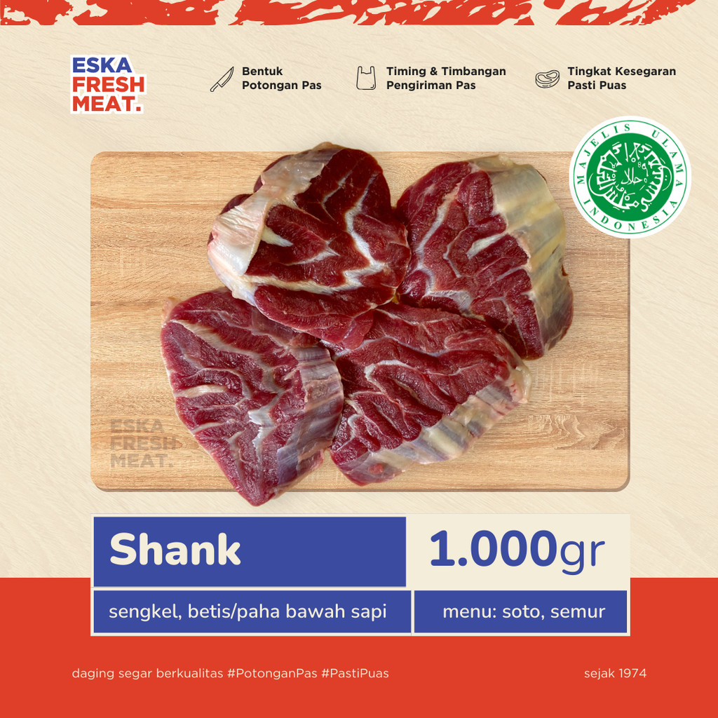 

Daging Sapi Lokal Segar SENGKEL/SHANK RENDANG - 1000gr