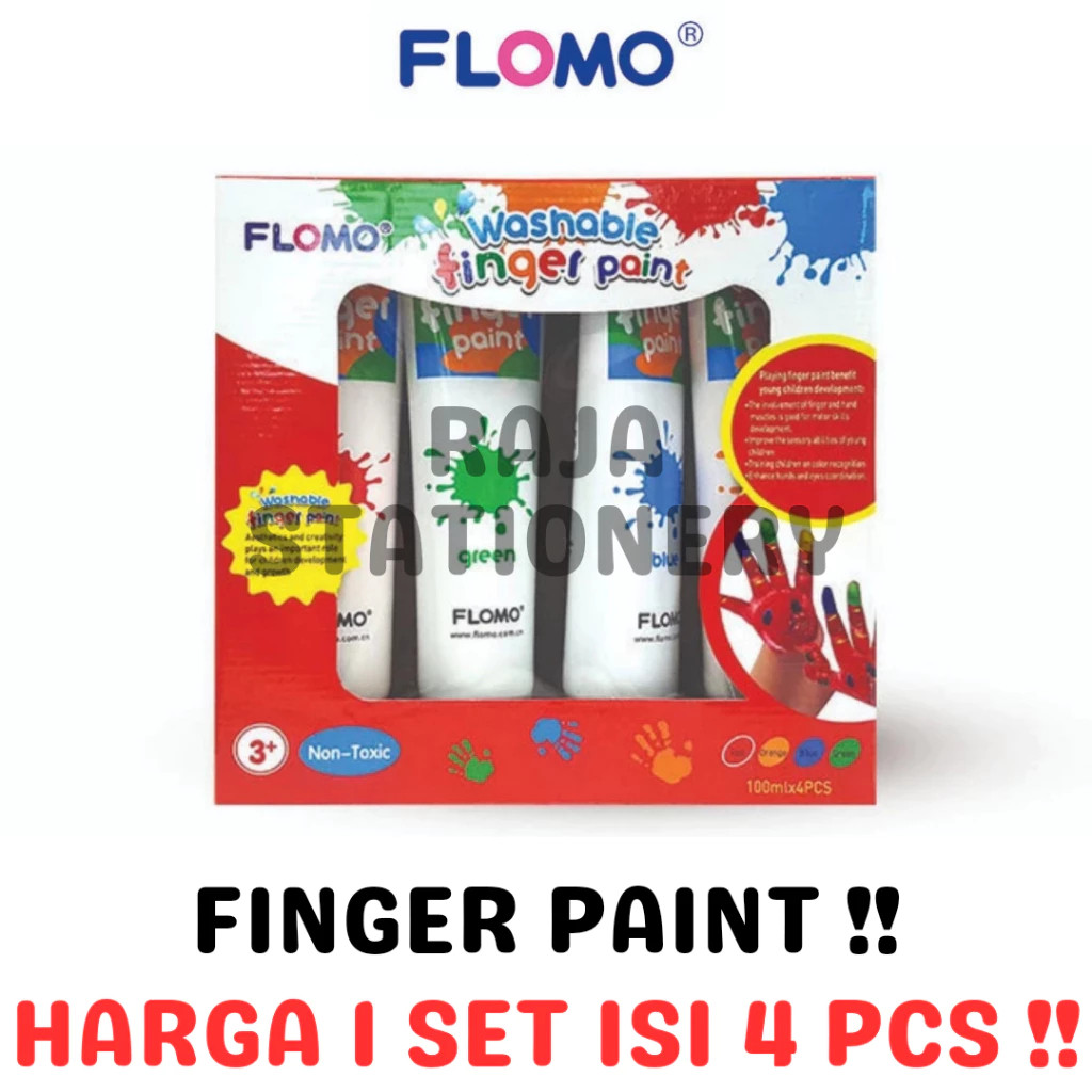 

Flomo WASHABLE Finger Paint SET NON-TOXIC / Cat Tangan AMAN Anak SET