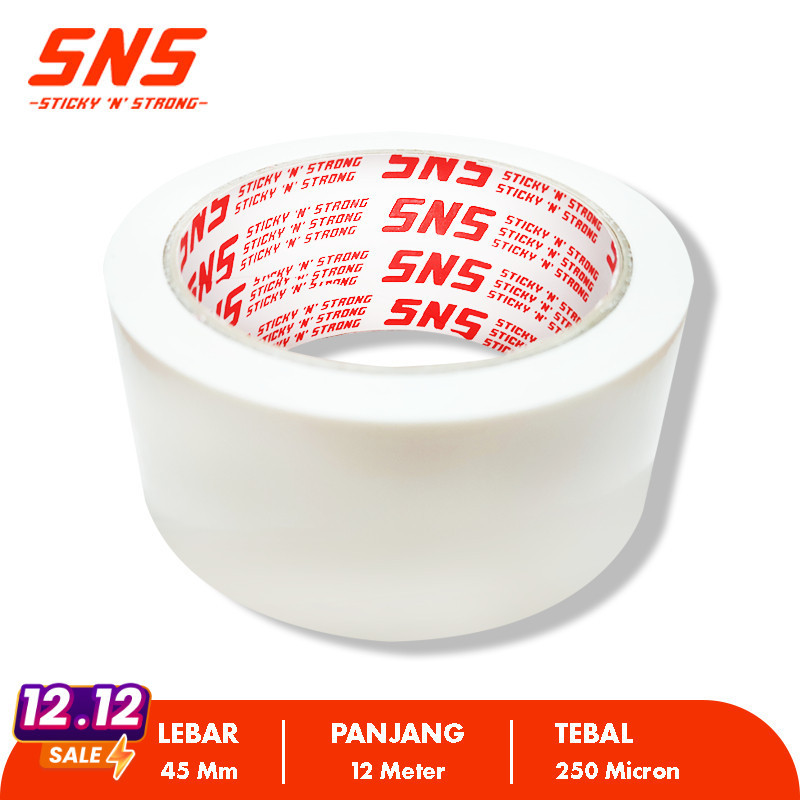 

LAKBAN KAIN PUTIH CLOTH TAPE PUTIH 2 INCH X 12 METER SNS STICKY N STRONG