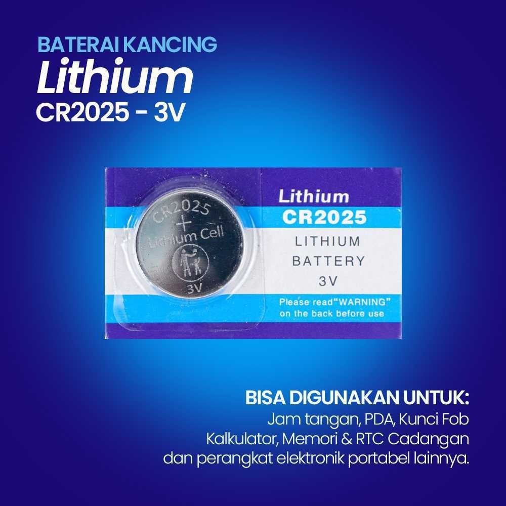 Tiastore7 Baterai Kancing Lithium CR2025 3V 1 PCS