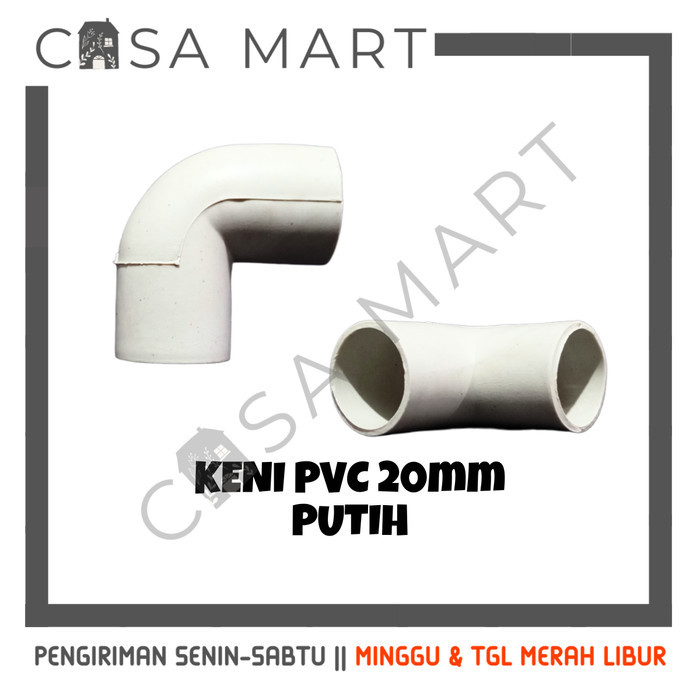 CASA MART Knee 5/8 Elbow Lbow L bow Kenie Siku Pipa Listrik Sambungan Keni Pipa Listrik PVC 5/8