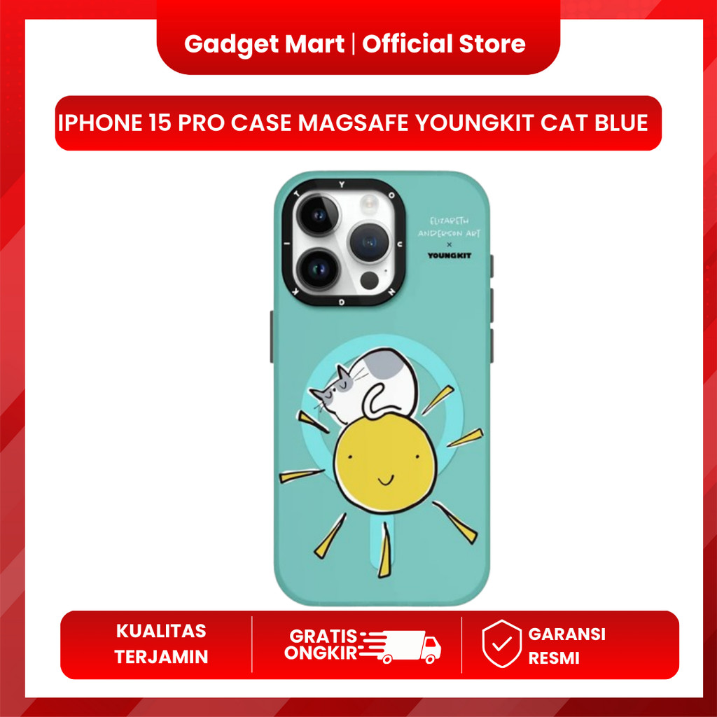 Iphone 15 Pro Case Magsafe Youngkit Cat Blue