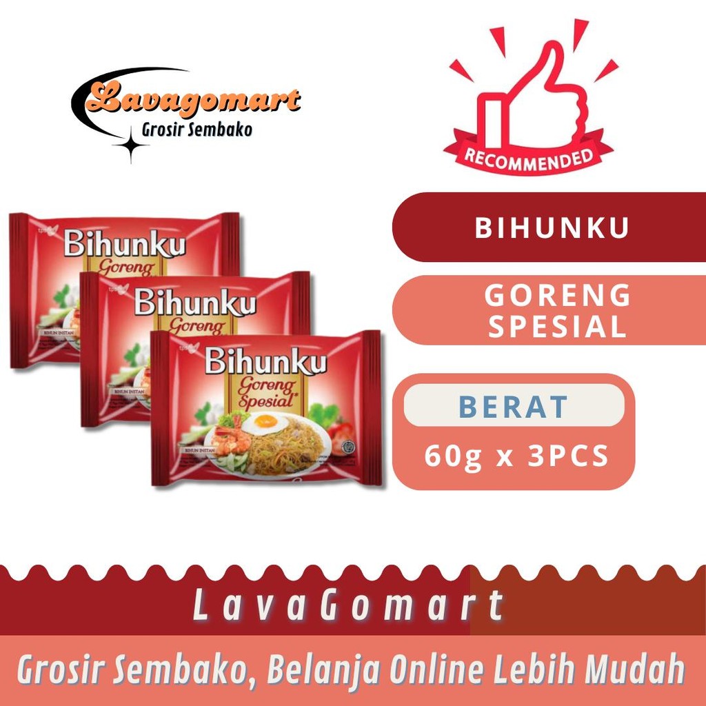 

BIHUNKU BIHUN INSTAN GORENG SPESIAL 60g - 3PCS - LAVAGOMART - BANDUNG