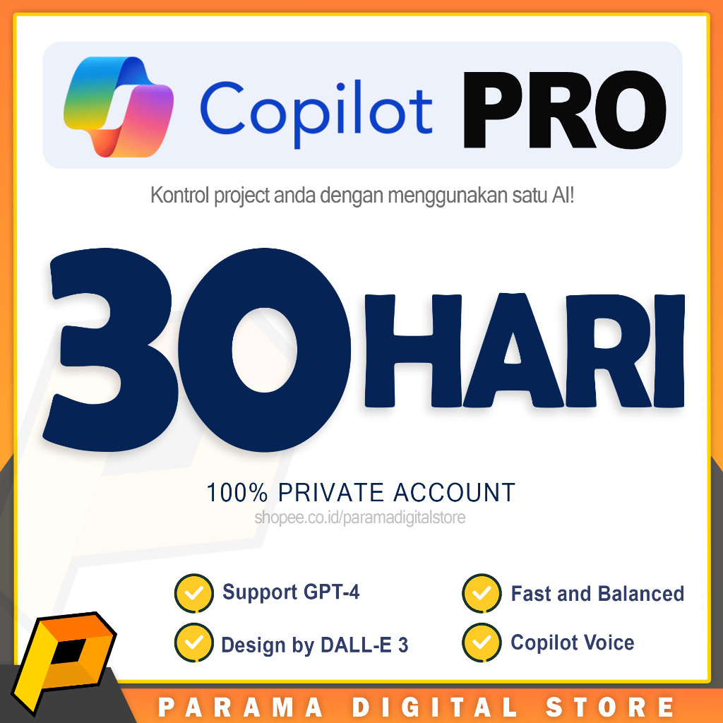 Microsoft Copilot Pro (CHATGPT4 TURBO) | PRIVATE 30 HARI | BERGARANSI