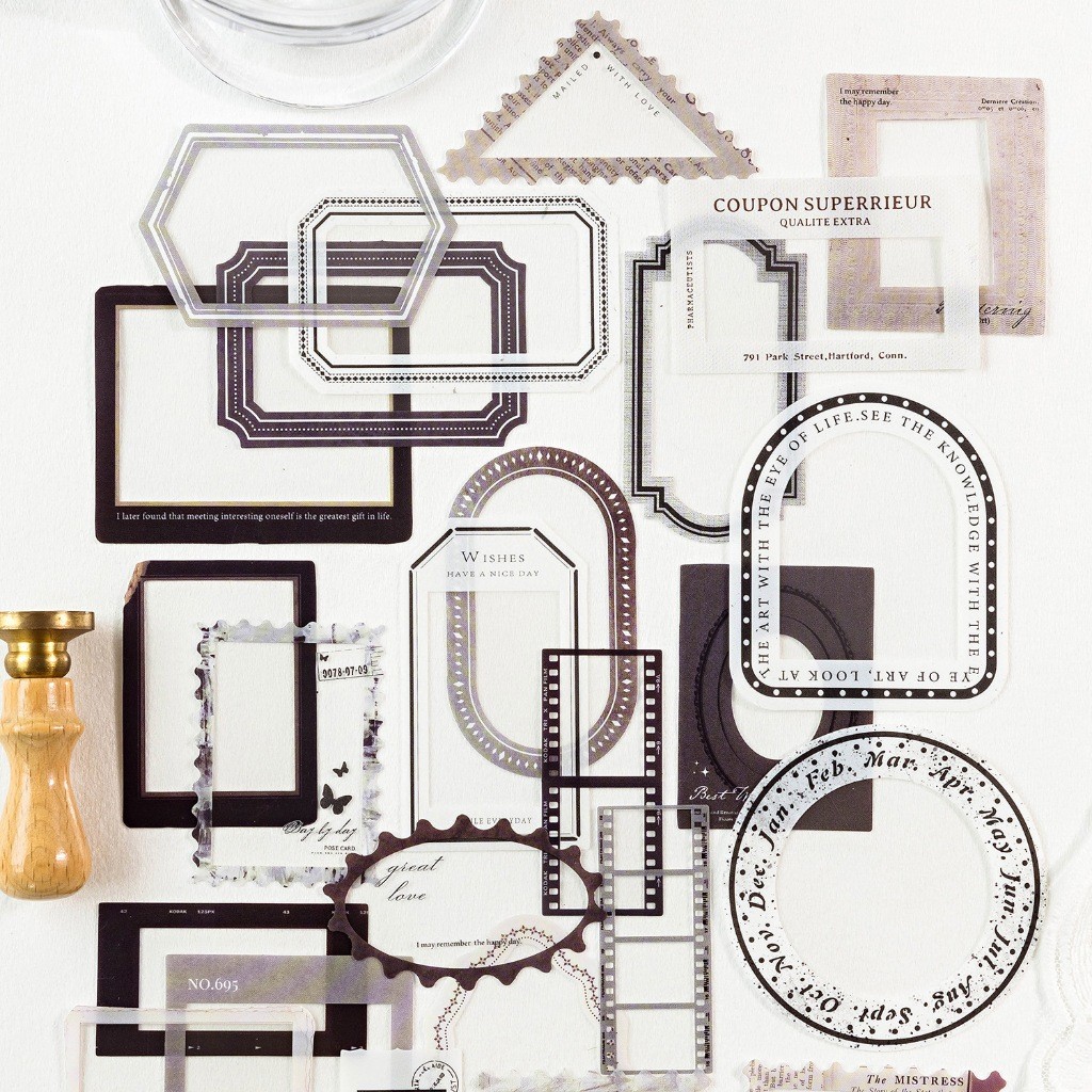 

[Gongjin] 25pcs Sticker Frame Pigura Stiker Border List Estetik