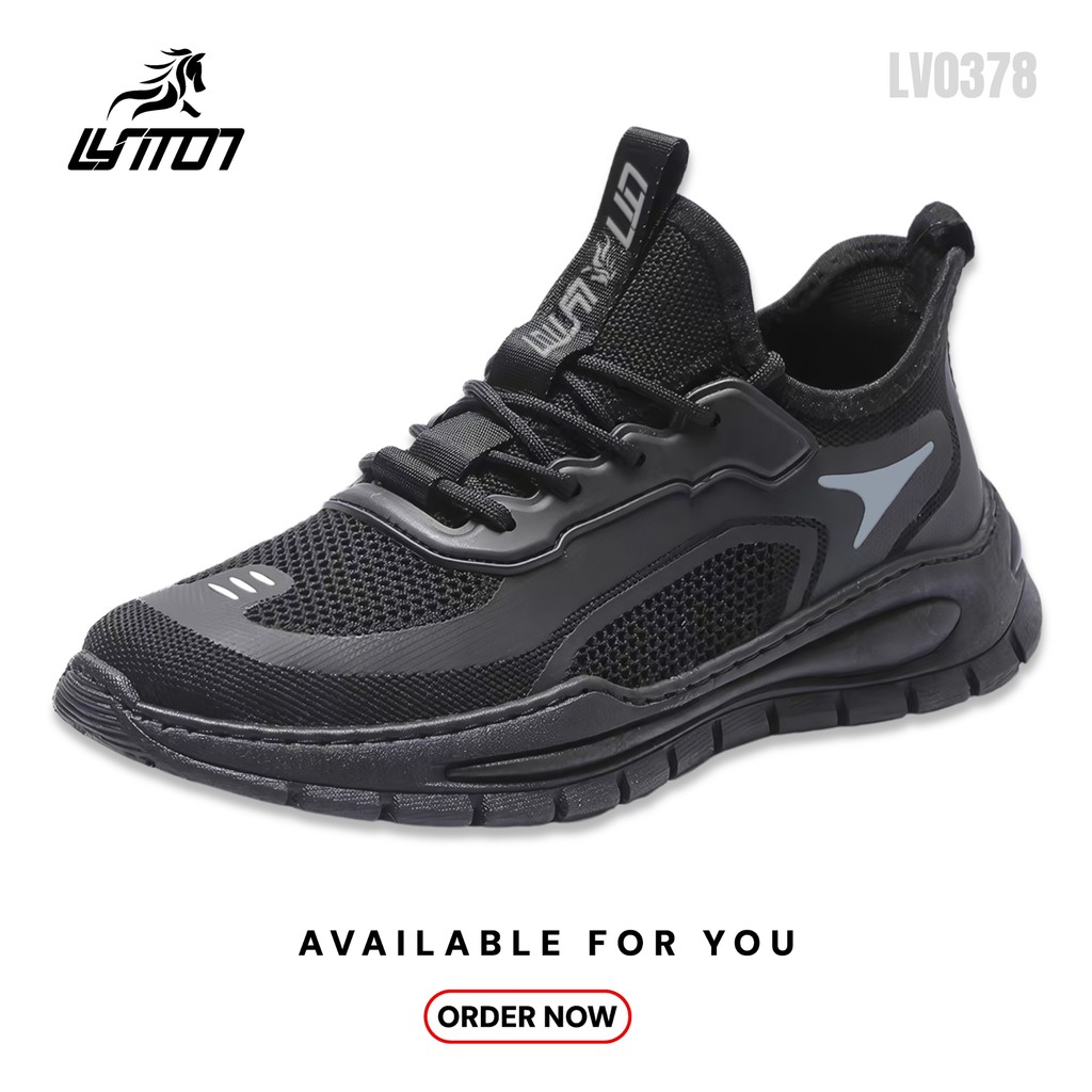 LYT Minho Sepatu Sneakers Pria Casual Sepatu Sport Hitam LV0378