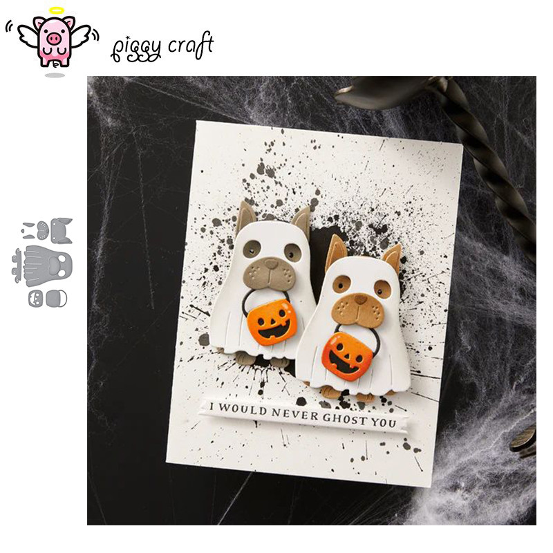 

Piggy Craft metal cutting dies cut die mold Halloween ghost dog Scrapbook paper craft knife mould blade punch stencils dies