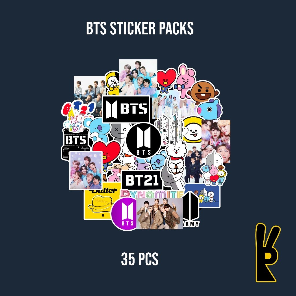 

TEBUS AMBYAR BTS Sticker Pack 35Pcs | Stiker Laptop Helm Instrumen Koper TERLARIS