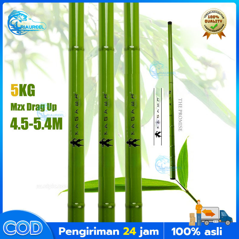 [Riaureel] Joran Tegek Kagawa Hijau Bamboo/MONQIQI Joran tegek murah kagawa fiber composite carbon m