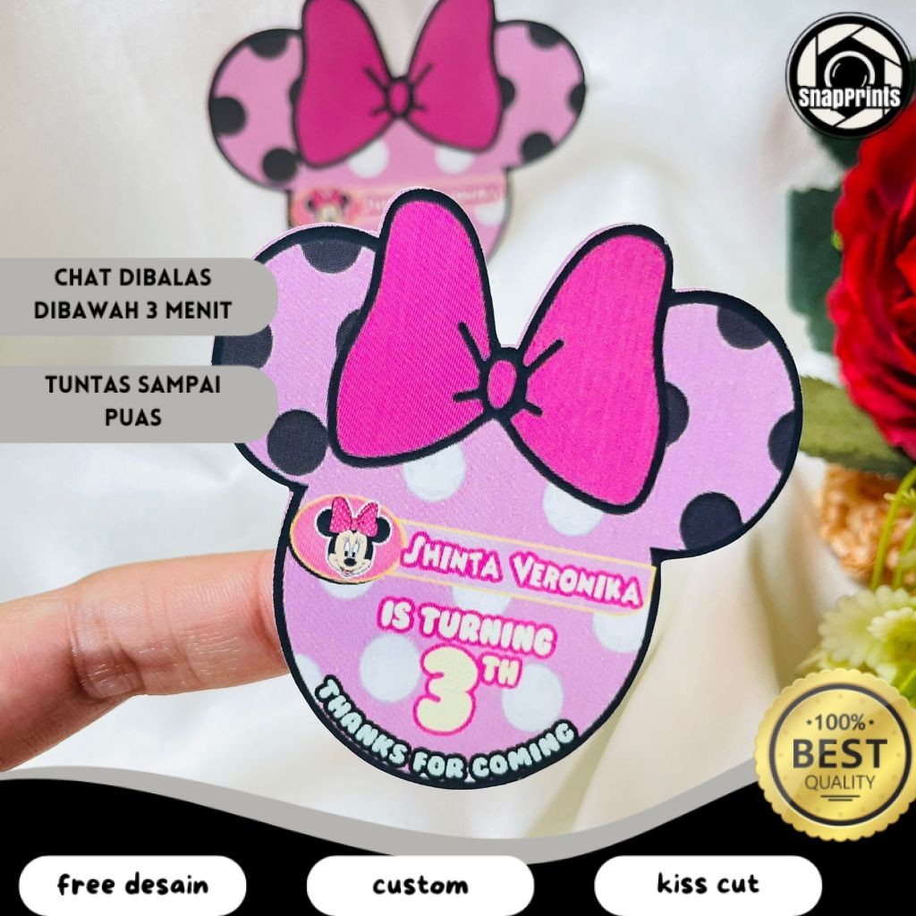 

SP 4-8 Sticker Karakter Ulang Tahun Anak Stiker Ultah Free Design Birthday Custom Chromo