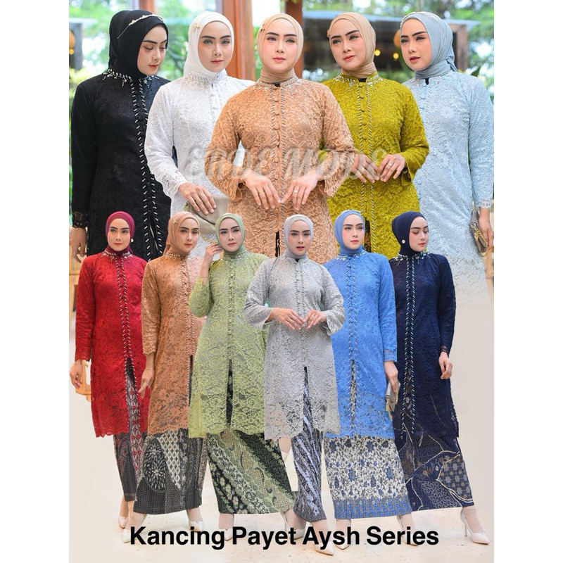 Kebaya Modern Tunik Brokat Payet Jumbo Ld 130 Baju Kondangan Wanita Modern
