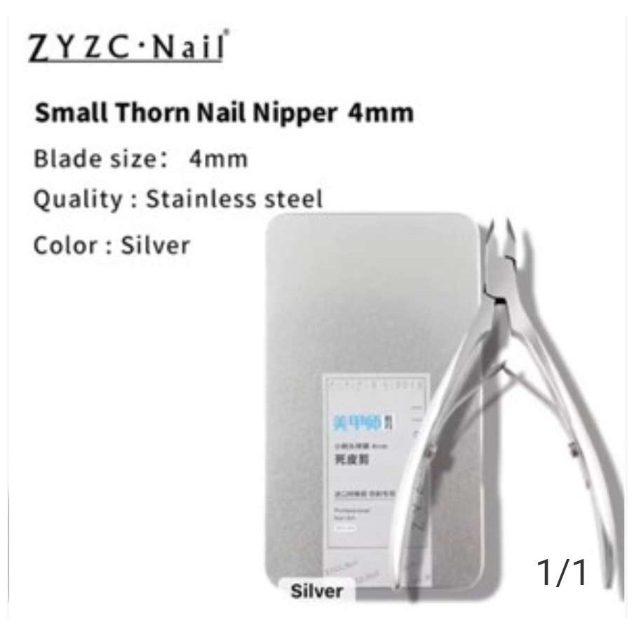 ZYZC NIPPER SILVER 4mm GUNTING KUTIKULA