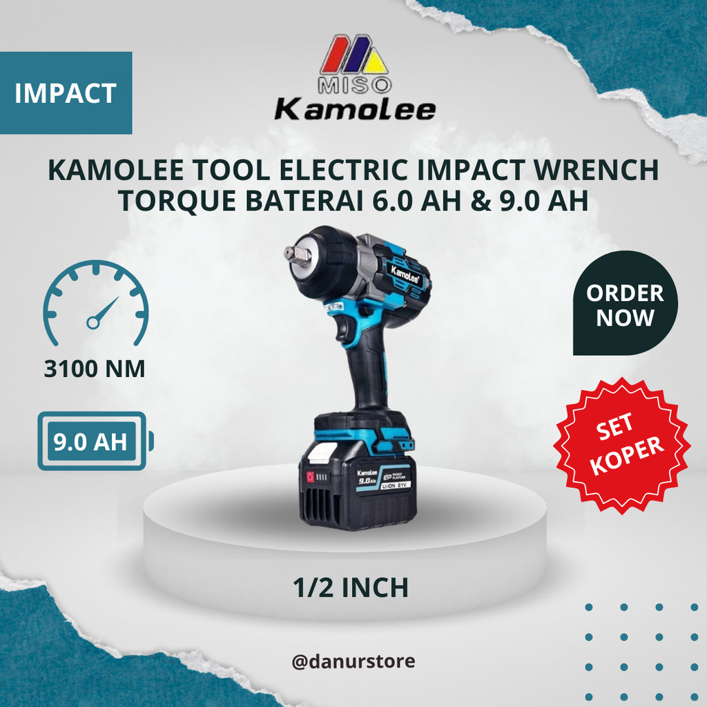 Kamolee 3100N.M 1/2" Brushless Electric Impact Wrench for Auto Repair
