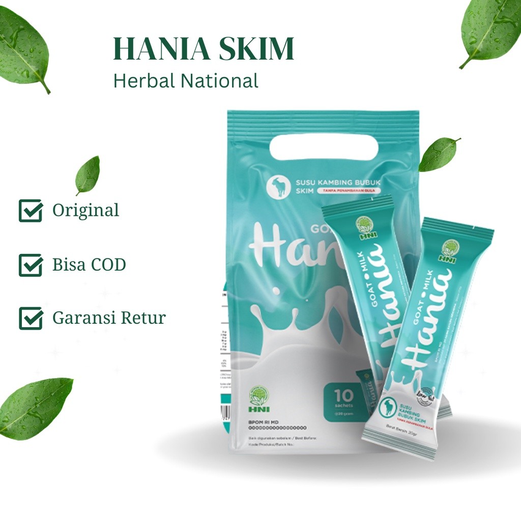 

DIJAMIN ORIGINAL Hania Susu Kambing Skim Low Fat HNI Bpom - Susu Kambing