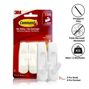 VILLAINSHOP 3M Command Medium Utility Hooks 17001