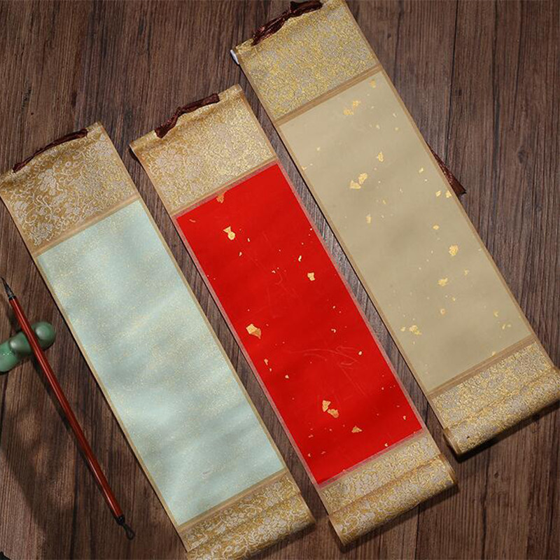 

Blank Calligraphy Scroll Paper Chinese Rice Paper Painting Hanging Xuan Paper DIY Crafts Calligraphy Mounting Supplies