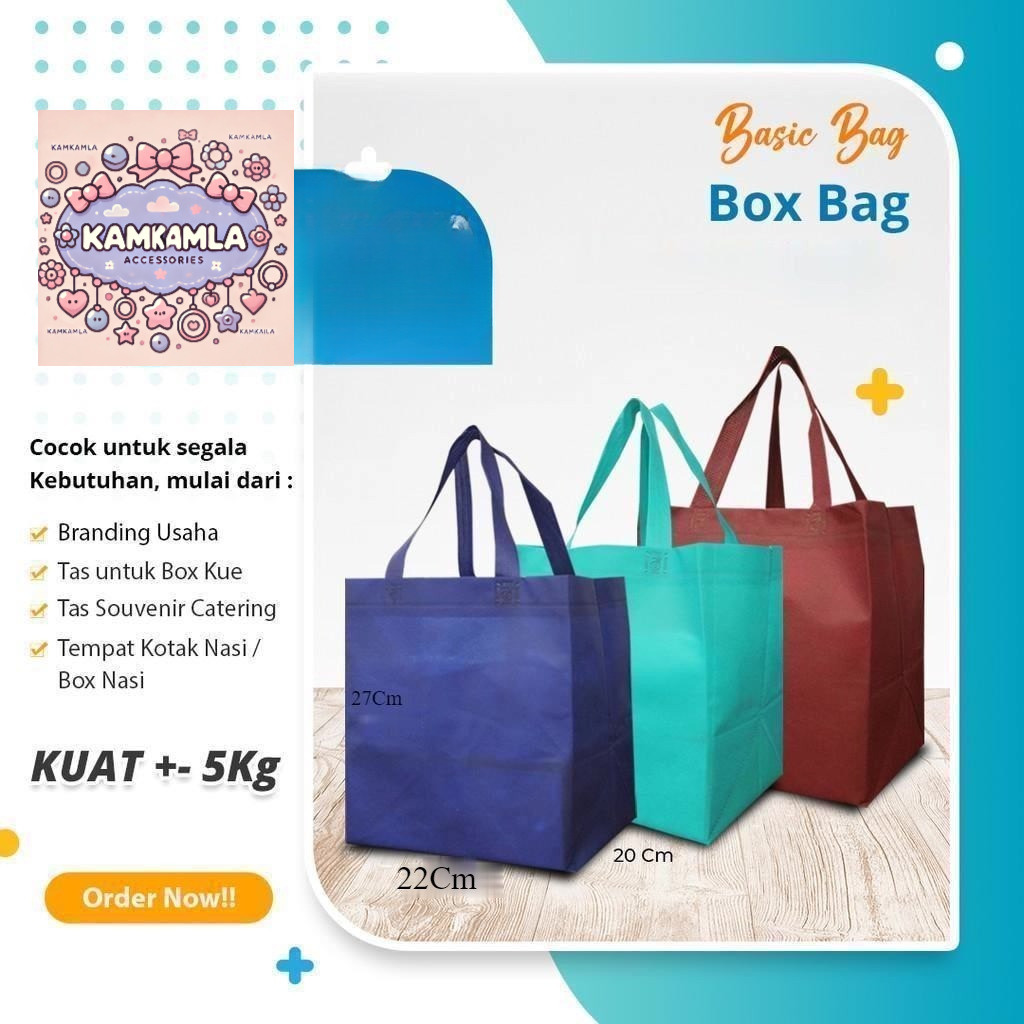 KKL Tas Spunbond Polos Kotak 22x20x27 | Tas Hajatan Mewah | Tas Hajatan Kotak Nasi 22x20x27