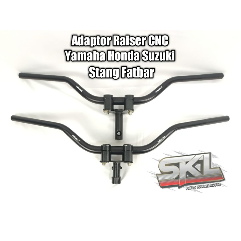 PUJEGANSHOP Paket Stang Fatbar Plus Dudukan Stang Cnc Racing Road Race Universal Motor Honda Yamaha 