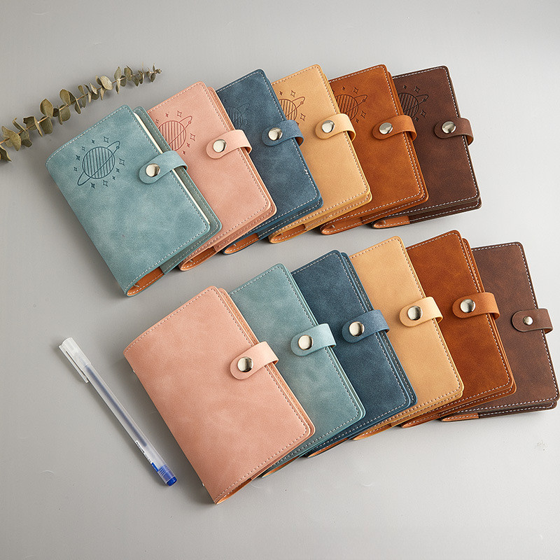 

A7 Soft PU 6 Ring Binder PU Clip-on Notebook Leather Loose Leaf Notebook Cover Notebooks Journal Kawaii Stationery