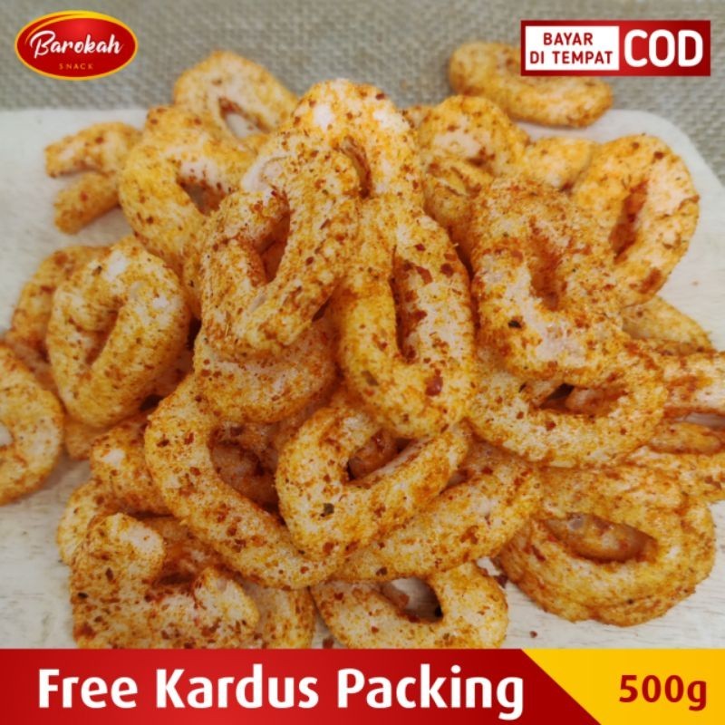 

Kerupuk Setan Ring Pedas 500gr Aneka Cemilan Krupuk Snack Chiki Kiloan Jajan Jajanan Jadul Termurah Promo COD