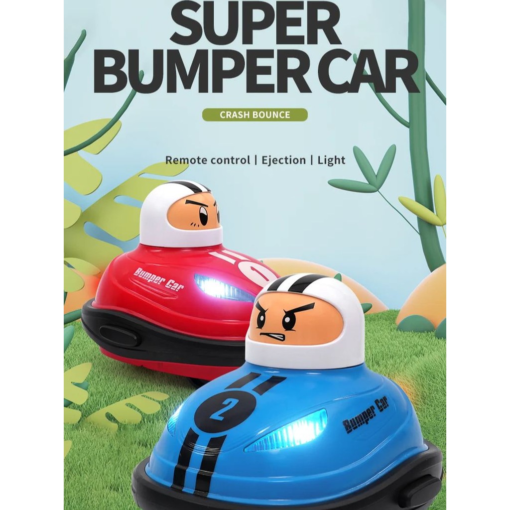 Kids Battle Game Duo Toy Car Super Bumper Car Battle Pop Up Doll Crash Bounce Ejection Light Childre