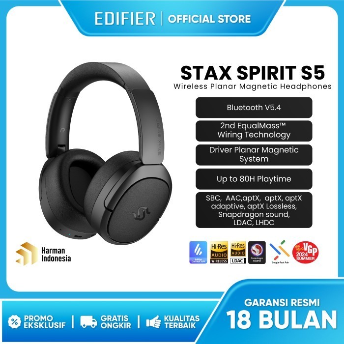 Edifier Stax Spirit S5 Wireless Planar Magnetic Headphone Hi-Res Bluetooth 5.4
