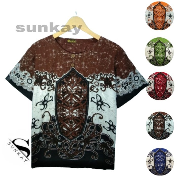 baju kaos pria dewasa motif tameng baju kaos bali trend 2025 kaos Merah XL