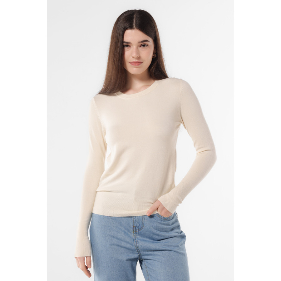MINIMAL - Lamiere - Sweater Slim Fit Wanita - White