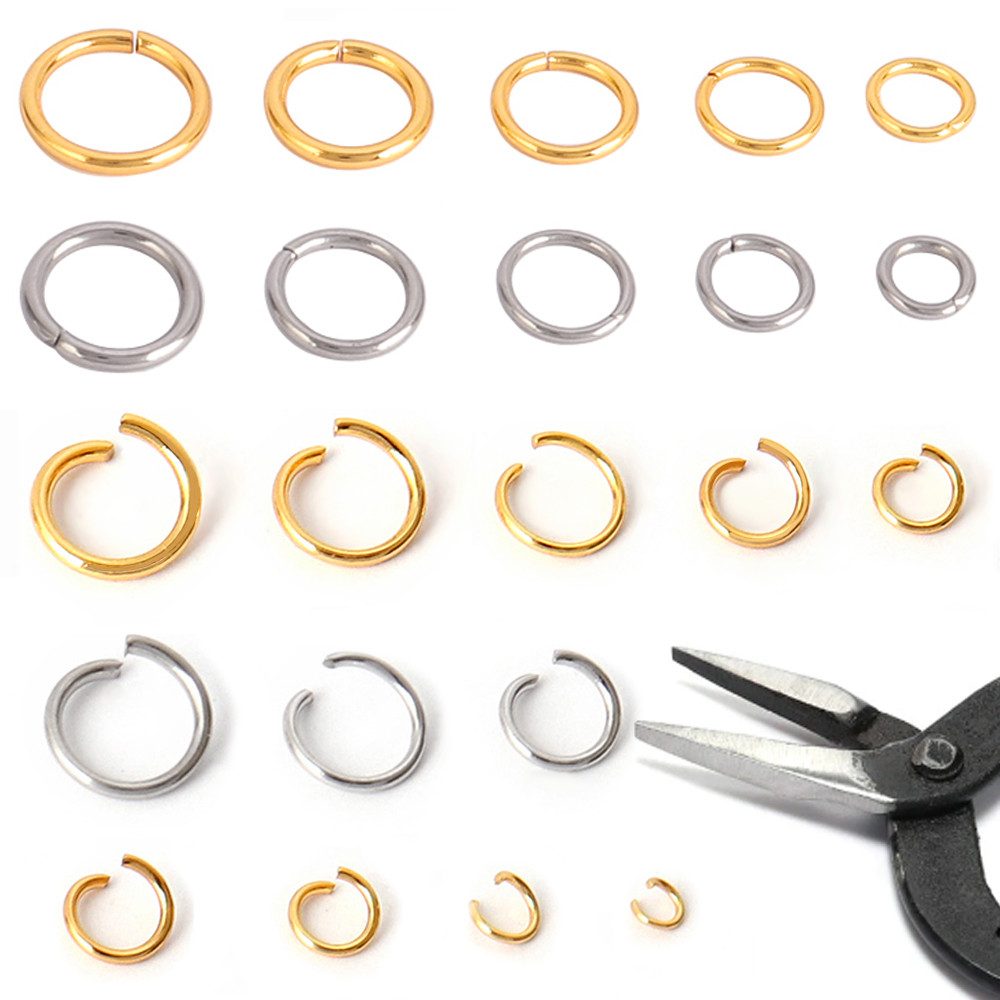 

100-200pcs Stainless Steel Open Jump Rings Split Rings Connectors For Diy Jewelry Finding Making Accessories Wholesale Supplies