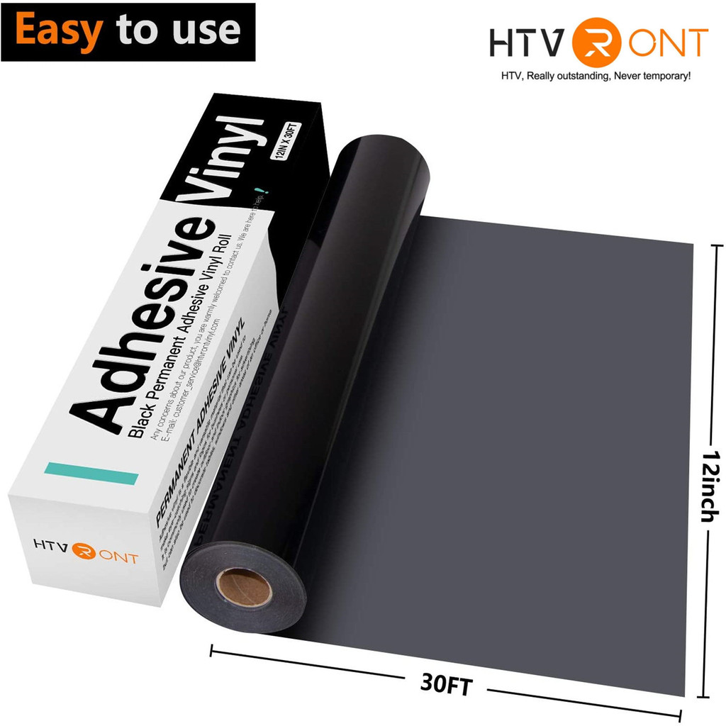 

HTVRONT 12"X30ft/30x900cm Glossy Permanent Adhesive Vinyl Roll for Cricut Craft Cutter DIY Cup Glass Phone Case Decor Stickers