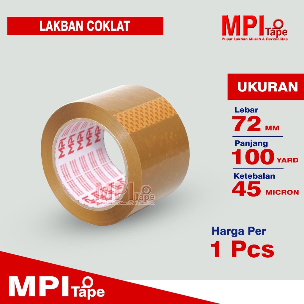 

Lakban Coklat 72 mm x 100 Yard - Lakban Coklat 3 Inch - Kualitas Super Rekat - MPI